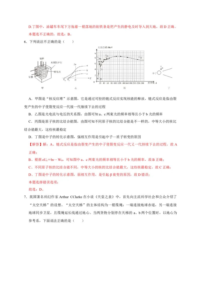 黄金卷07-赢在高考&middot;黄金8卷备战2024年高考物理模拟卷（浙江卷专用）（解析版）_4.2025物理总复习_2024年新高考资料_4.2024高考模拟预测试卷