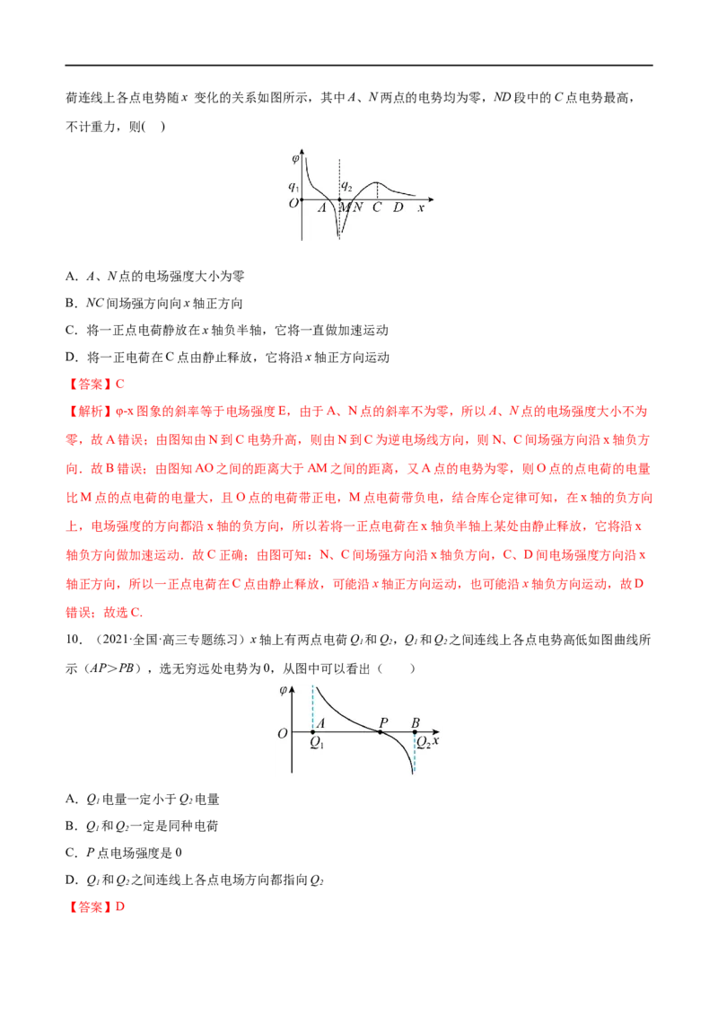 难点14电场性质的综合应用&mdash;&mdash;全攻略备战2023年高考物理一轮重难点复习（解析版）_4.2025物理总复习_2023年新高复习资料_一轮复习_全攻略备战2023年高考物理一轮重难点复习