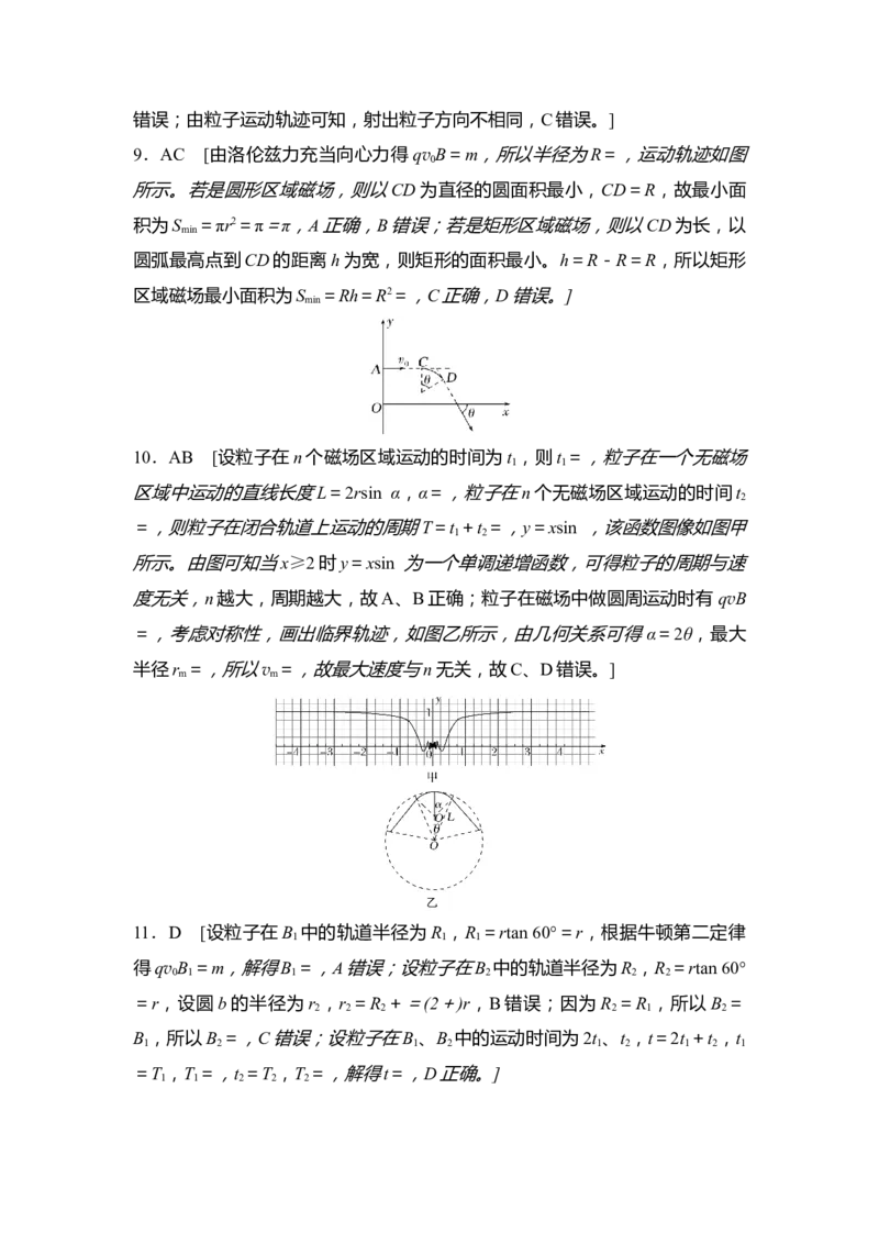 选择题考点专项50　带电粒子在圆形边界磁场中的运动（后附解析）_4.2025物理总复习_2025年新高考资料_一轮复习_2025年高考物理一轮复习选择题考点专项训练(附解析）