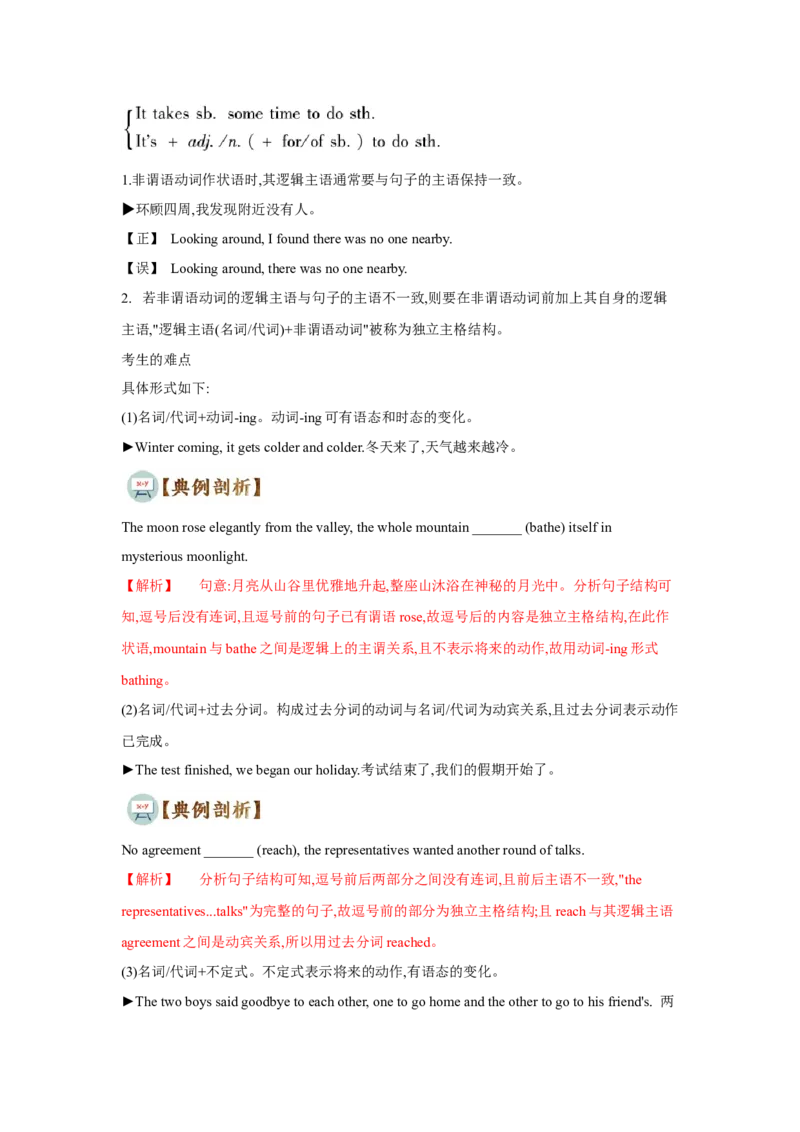 专题02非谓语动词（通用版）（原卷版）_3.2025英语总复习_赠品通用版（老高考）复习资料_二轮复习_2023高考英语二轮复习重难考点（新题型）突破（通用版）2863110