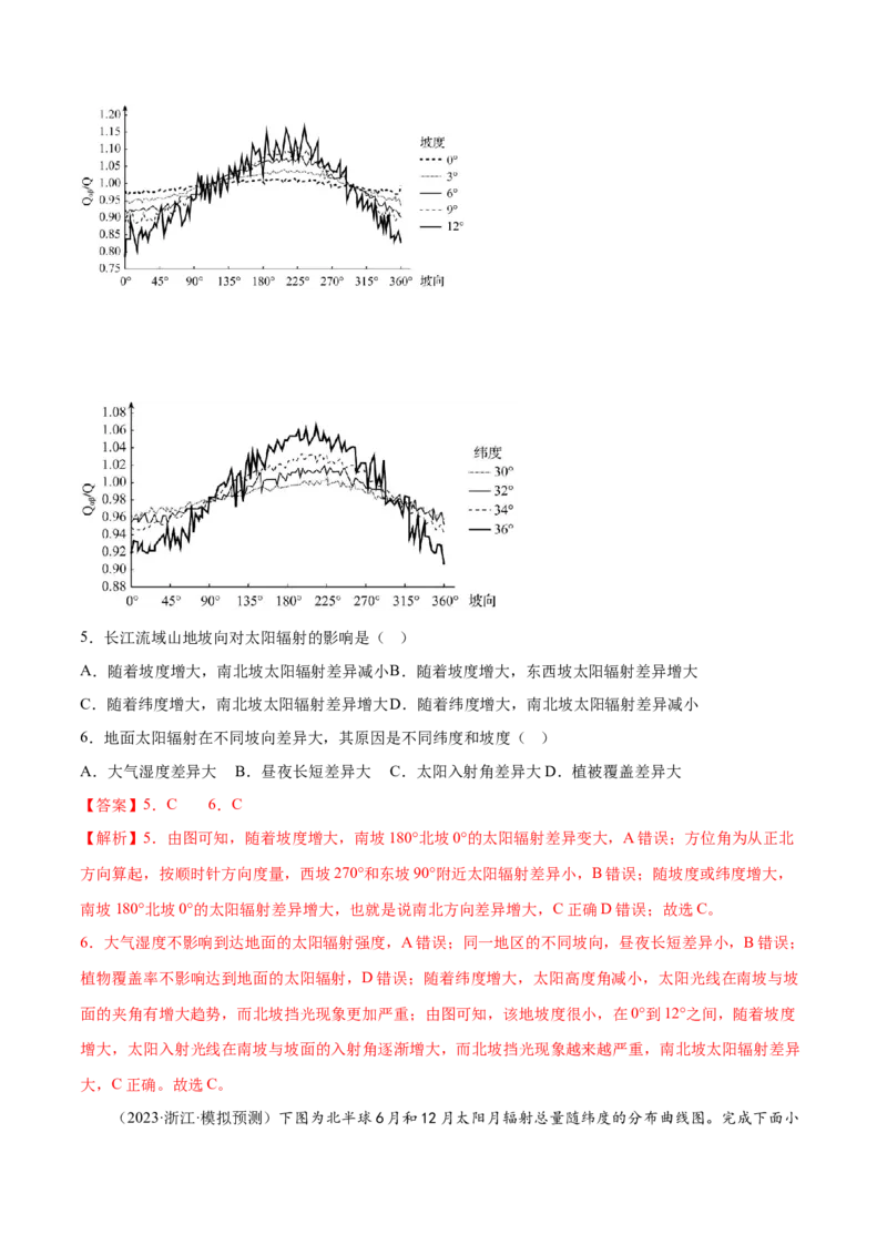 2.2太阳对地球的影响-备战2024年高考地理一轮复习微专题微考点专项训练（全国通用）（解析版）_9.2025地理总复习_2024年新高考资料_3.2024专项复习