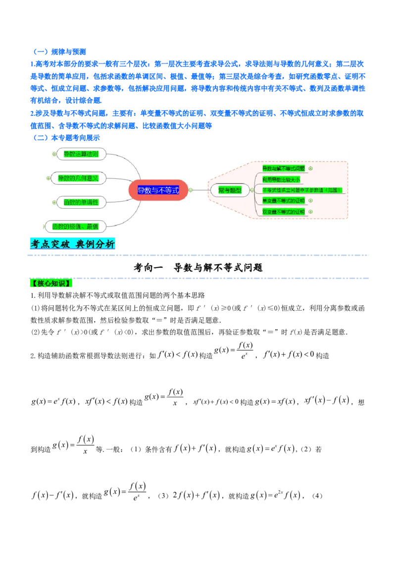 专题05导数与不等式（讲）解析版_2.2025数学总复习_2023年新高考资料_二轮复习_备战2023年高考数学二轮复习考点精讲练（新教材&middot;新高考）