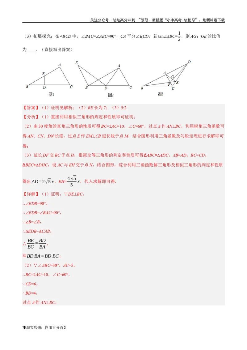 第21讲相似三角形及其应用（练习）（解析版）_02中考总复习（2026版更新中）_02-数学-中考总复习_2024年中考复习资料_一轮复习资料_配套练习（原卷版+解析版）_教师版（含答案解析）
