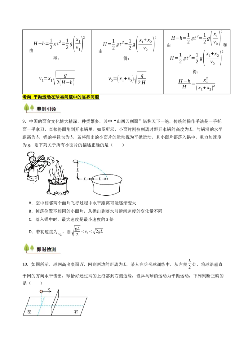 考点15抛体运动（核心考点精讲精练）（原卷版）_4.2025物理总复习_2025年新高考资料_一轮复习_备战2025年高考物理一轮复习考点帮（新高考通用）