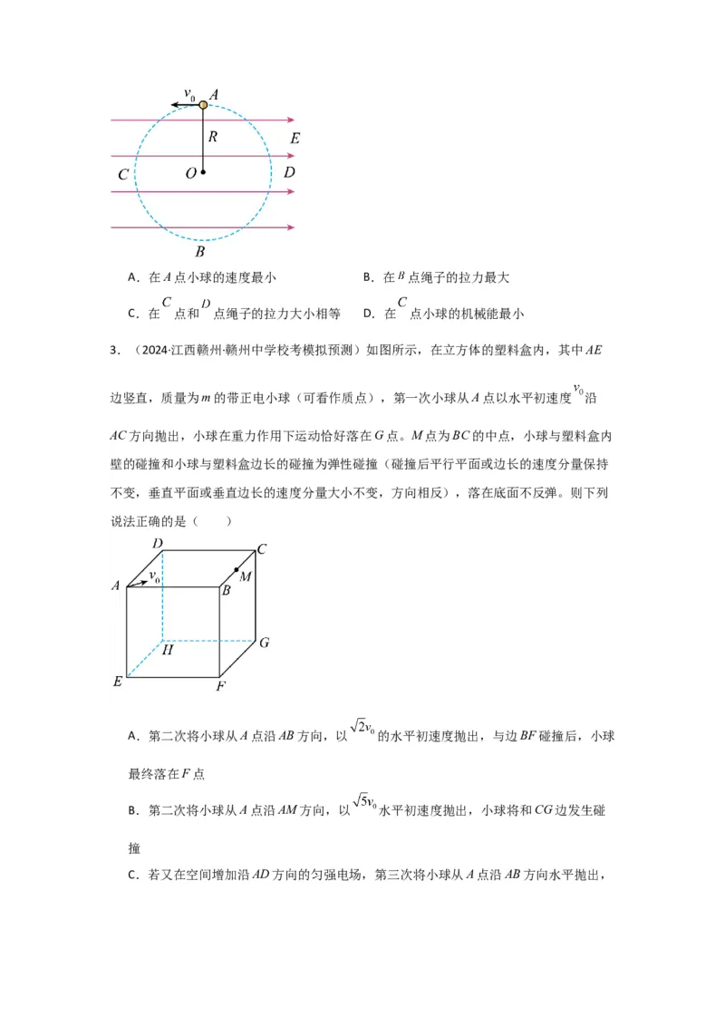 重难点09带电粒子在电场中的运动（原卷版）_4.2025物理总复习_2024年新高考资料_3.2024专项复习_2024年高考物理热点&middot;重点&middot;难点专练（新高考专用）