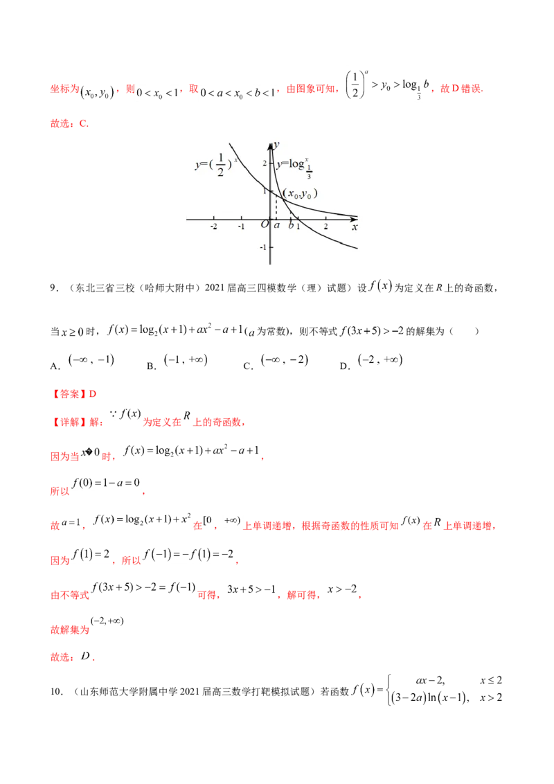 专题02函数的概念与基本初等函数-2021年高考真题和模拟题数学（文）分项汇编（全国通用）（解析版）_2.2025数学总复习_2023年新高考资料_一轮复习_2023新高考一轮复习讲义+课件