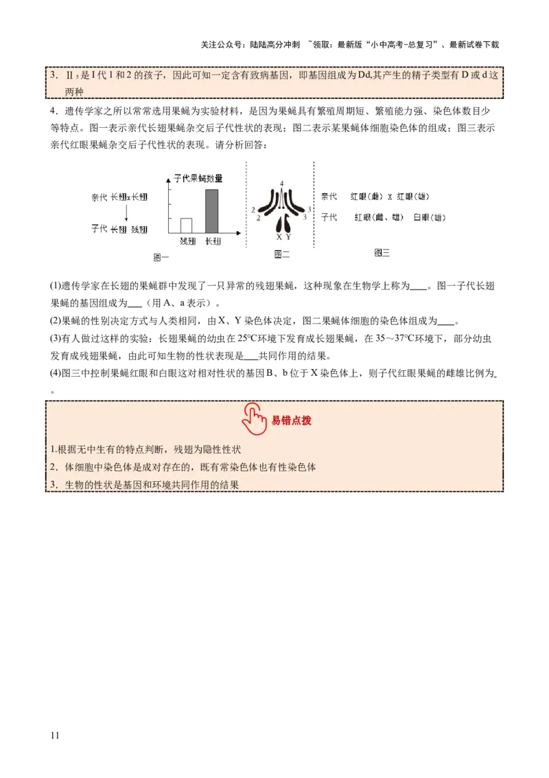 热点突破04基因组成及概率计算（讲练）（原卷版）_02中考总复习（2026版更新中）_08-生物-中考总复习_2025中考复习资料_2025中考二轮课件ppt+讲义+练习生物_讲义+练习