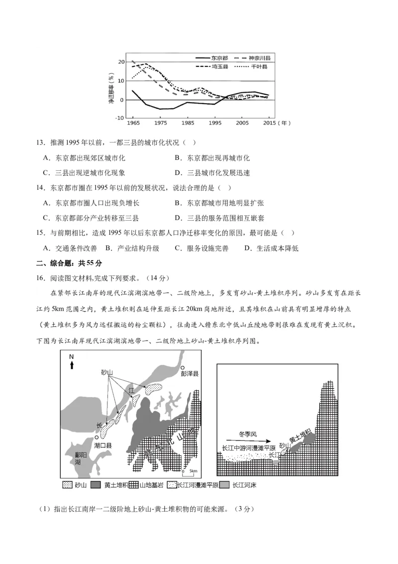 2023年高考押题预测卷02（山东卷）-地理（考试版）A4_9.2025地理总复习_2023年新高考复习资料_42023年高考地理押题预测卷