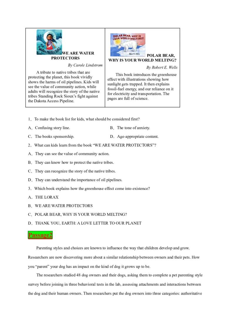 专题10人与环境-2023年高考英语阅读理解考前预测60篇_3.2025英语总复习_2023年新高考资料_专项复习_阅读理解专项_2023年高考英语阅读理解考前预测60篇2985853