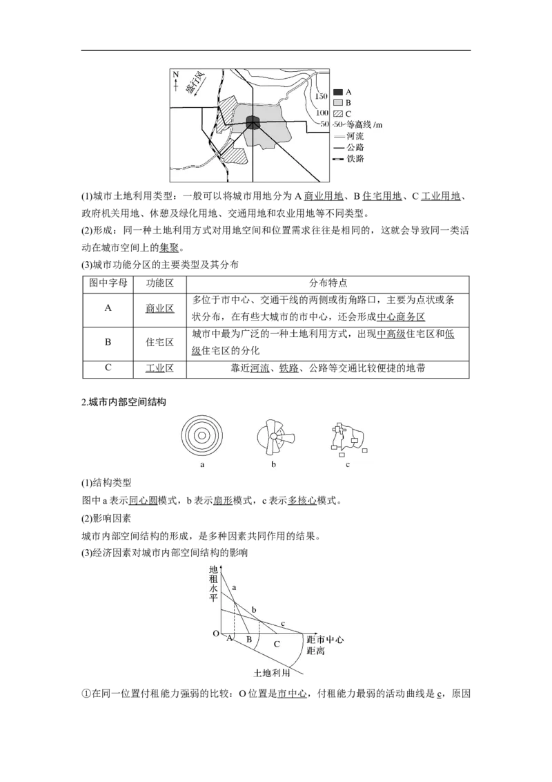2023年高考地理一轮复习（全国版）必修2第2章课时40　城市内部空间结构_9.2025地理总复习_赠品通用版（老高考）复习资料_一轮复习_2023年高考地理一轮复习讲义+课件（全国版）