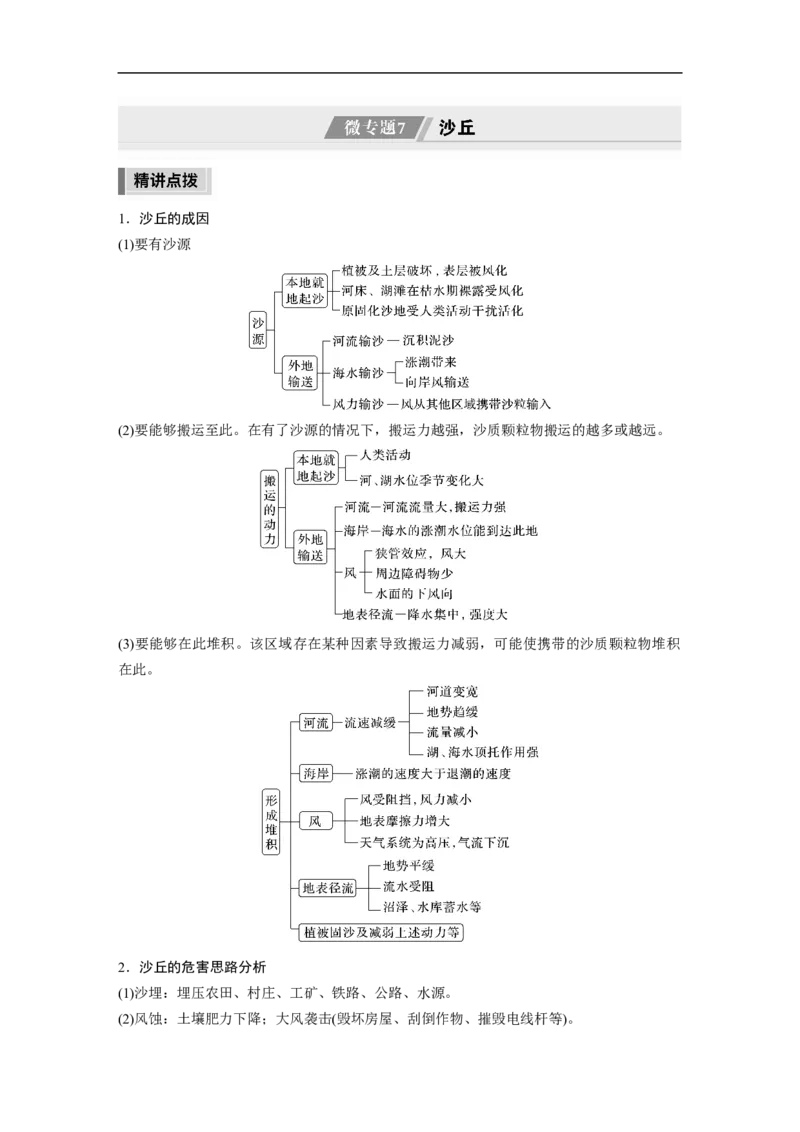 2023年高考地理二轮复习（全国版）第1部分专题突破专题4微专题7　沙丘_9.2025地理总复习_赠品通用版（老高考）复习资料_二轮复习_2023年高考地理二轮复习讲义+课件（全国版）