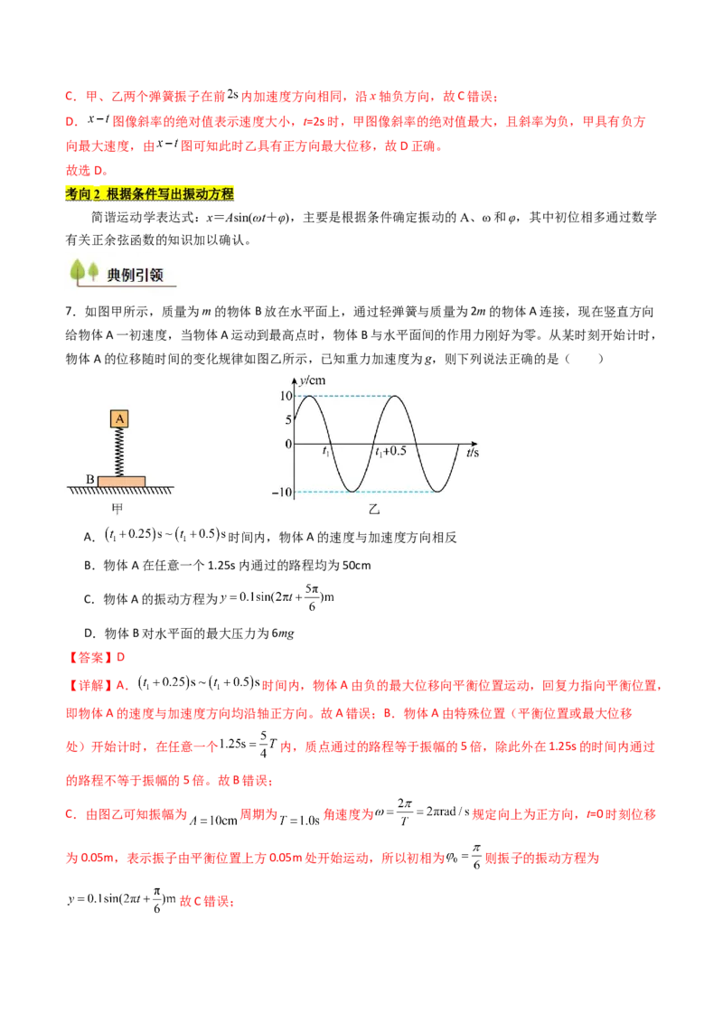 考点29机械振动（核心考点精讲精练）（解析版）_4.2025物理总复习_2025年新高考资料_一轮复习_备战2025年高考物理一轮复习考点帮（新高考通用）
