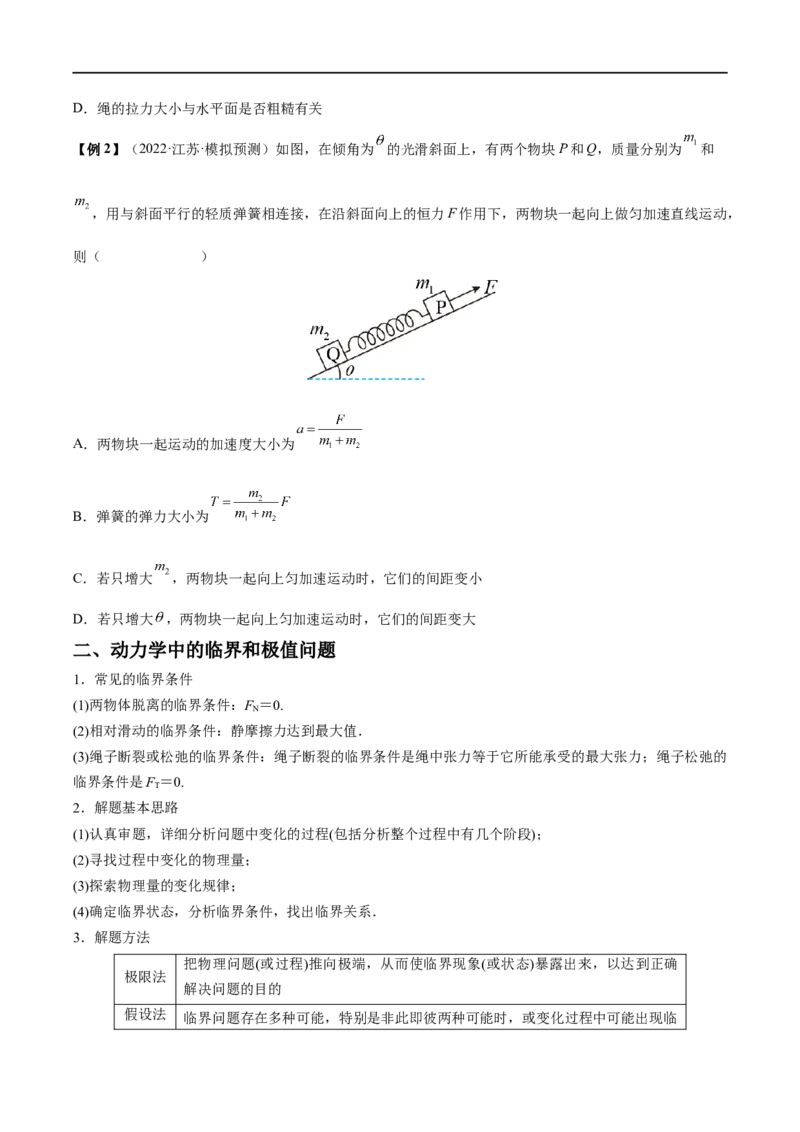 难点05牛顿第二定律的综合应用&mdash;&mdash;全攻略备战2023年高考物理一轮重难点复习（原卷版）_4.2025物理总复习_2023年新高复习资料_一轮复习_全攻略备战2023年高考物理一轮重难点复习