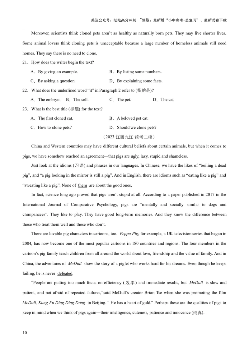 第04讲阅读理解之议论文（讲义）-2024年中考英语一轮复习讲练测（全国通用）（原卷版）_02中考总复习（2026版更新中）_03-英语-中考总复习_2024年中考复习资料_一轮复习