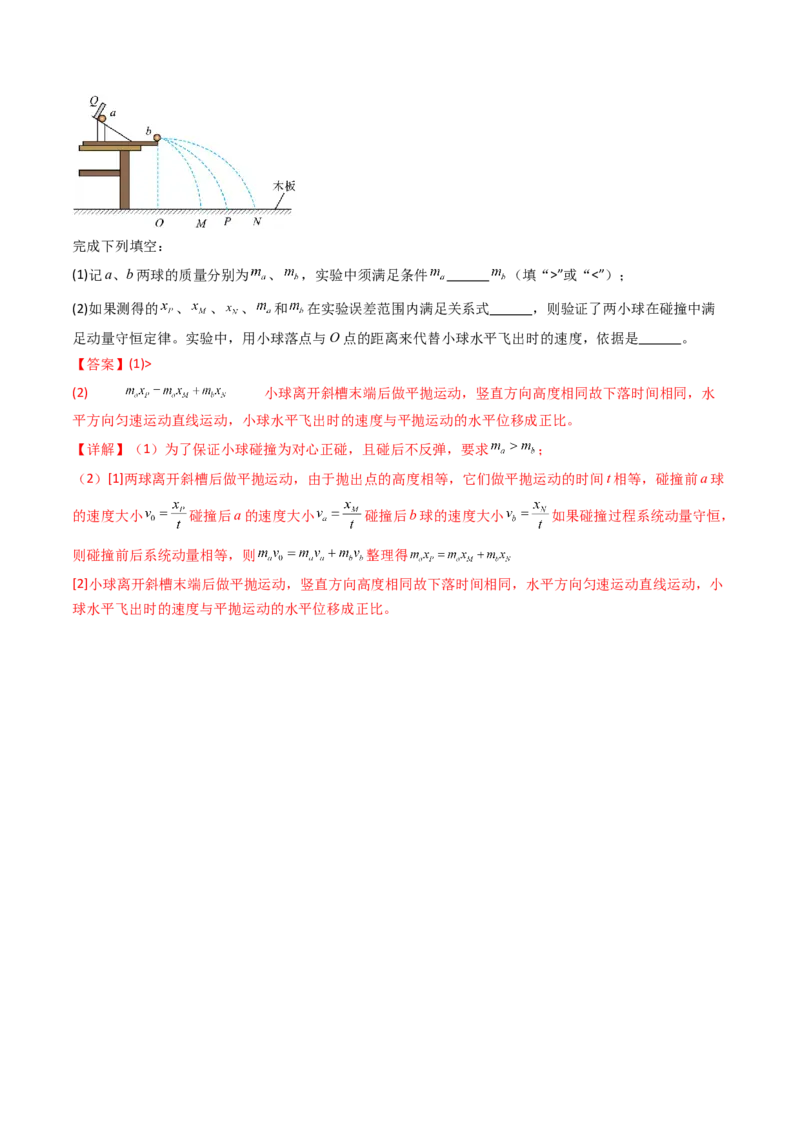 考点28验证动量守恒定律（核心考点精讲精练）（解析版）_4.2025物理总复习_2025年新高考资料_一轮复习_备战2025年高考物理一轮复习考点帮（新高考通用）