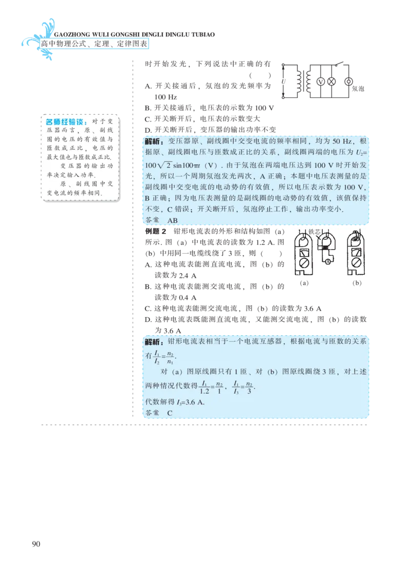 选修模块第五章交变电流-高中物理公式、定理、定律图表（必修选修）_4.2025物理总复习_2023年新高复习资料_专项复习_高中物理公式、定理、定律图表（必修+选修）