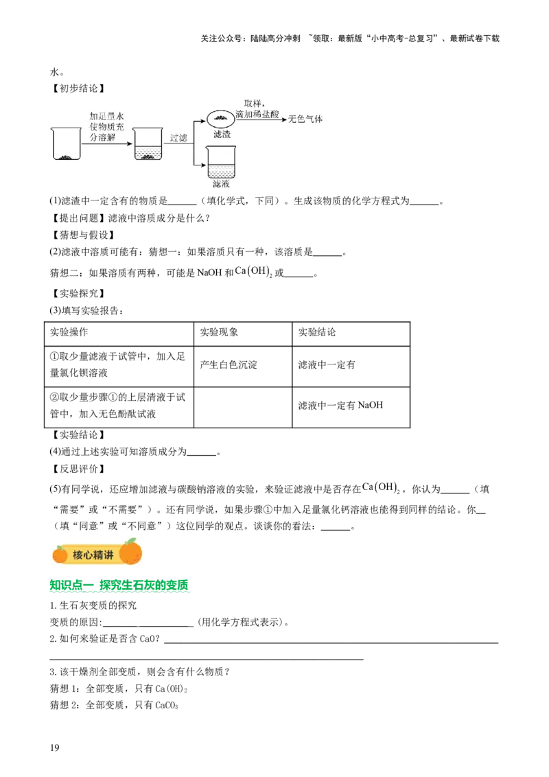 热点突破碱变质的研究（讲练）（原卷版）_02中考总复习（2026版更新中）_05-化学-中考总复习_2025年中考复习资料_2025中考二轮课件ppt+讲义+练习化学_讲义+练习