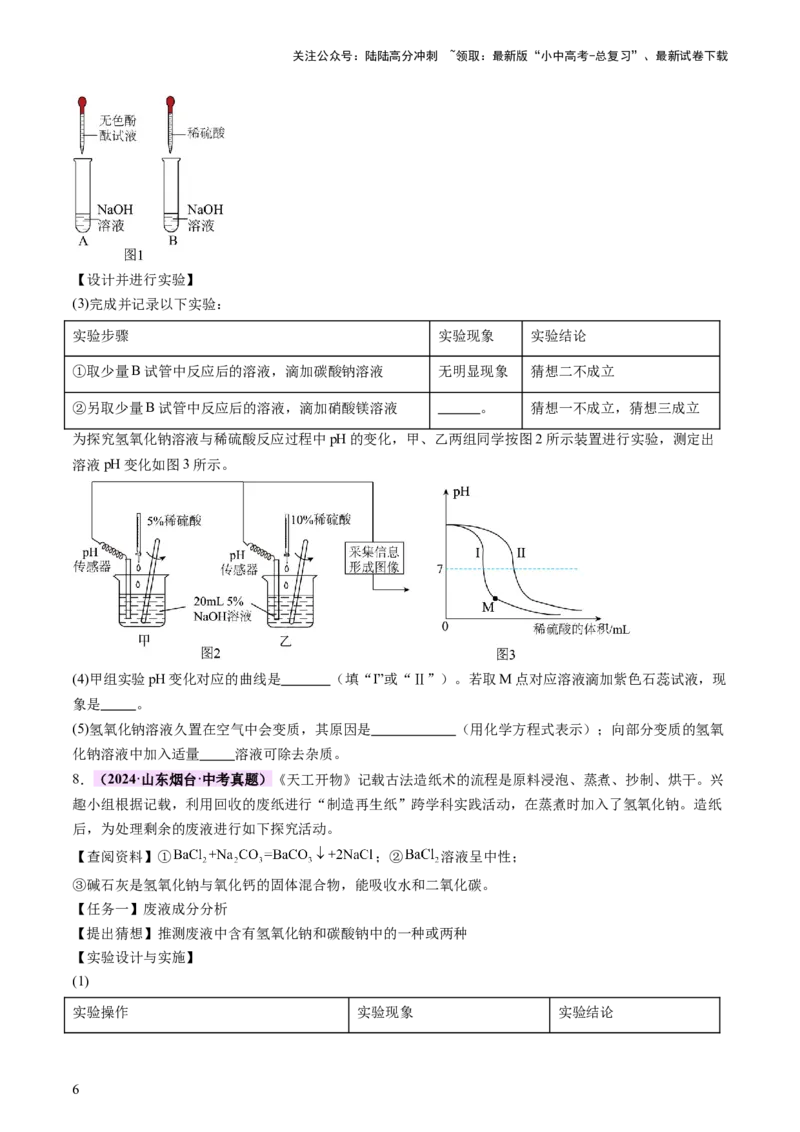 热点突破碱变质的研究（讲练）（原卷版）_02中考总复习（2026版更新中）_05-化学-中考总复习_2025年中考复习资料_2025中考二轮课件ppt+讲义+练习化学_讲义+练习