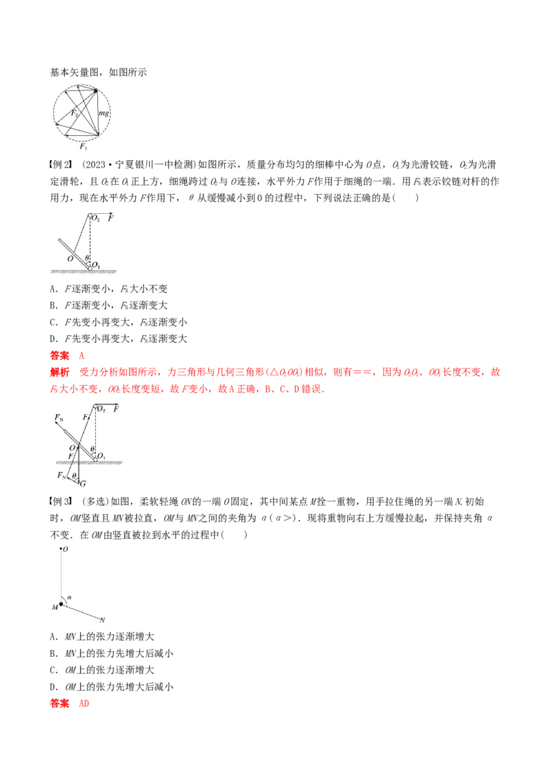 训练三动态平衡问题　平衡中的临界、极值问题-备战2024年高考物理一轮复习专题复习与训练(解析版）_4.2025物理总复习_2024年新高考资料_3.2024专项复习