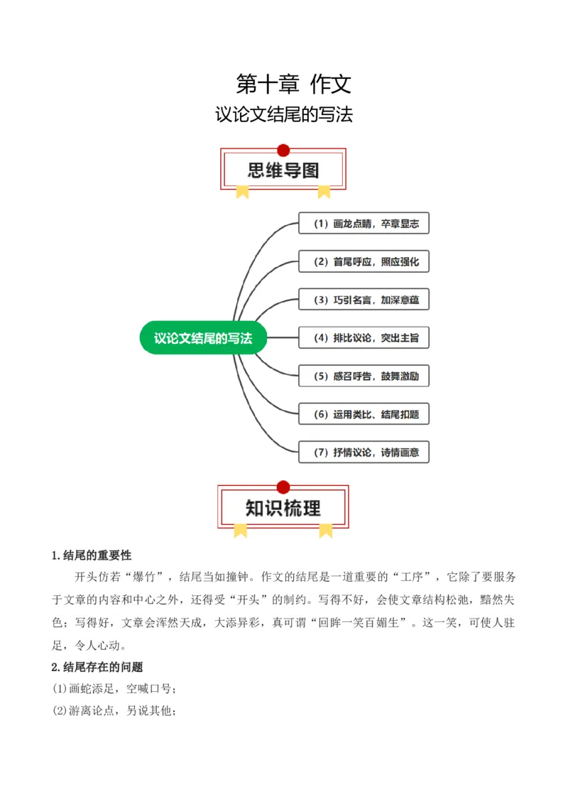 专题05：议论文结尾的写法（解析版）-上好课2025年高考语文一轮复习知识清单_1.2025语文总复习_2025年新高考资料_一轮复习_2025年高考语文一轮复习知识清单_第十章作文