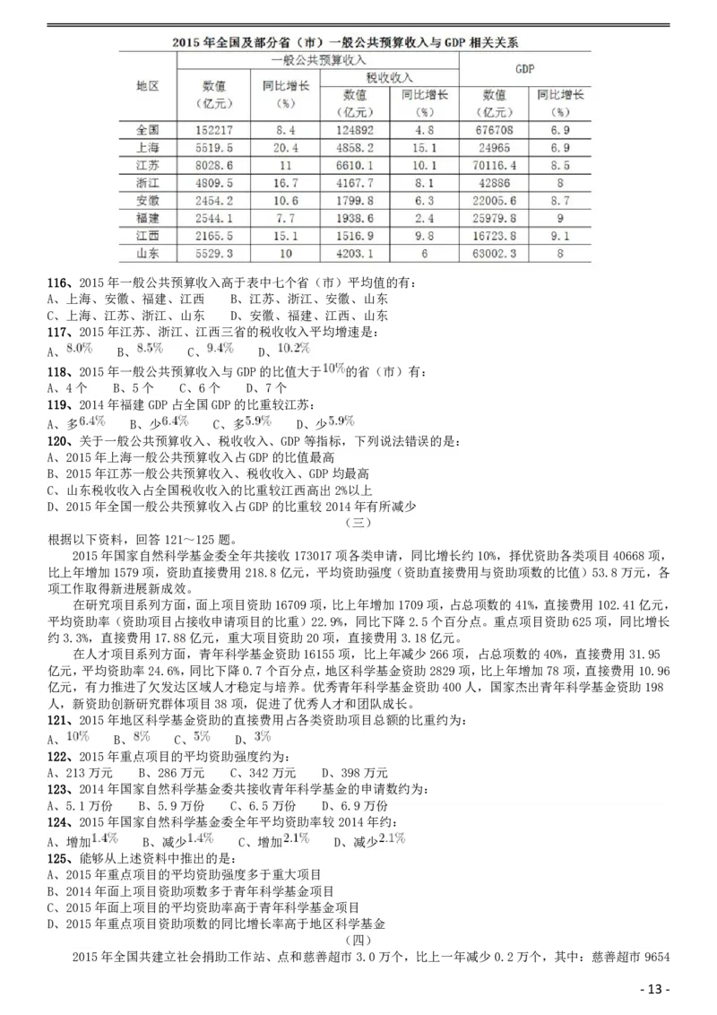 2017年422公务员联考《行测》真题（黑龙江卷）_34省+国考真题_34省考+国考pdf版推荐用这个版本_34省行测+申论真题pdf推荐用这个版本_黑龙江公务员考试真题&mdash;&mdash;行测08-25PDF版