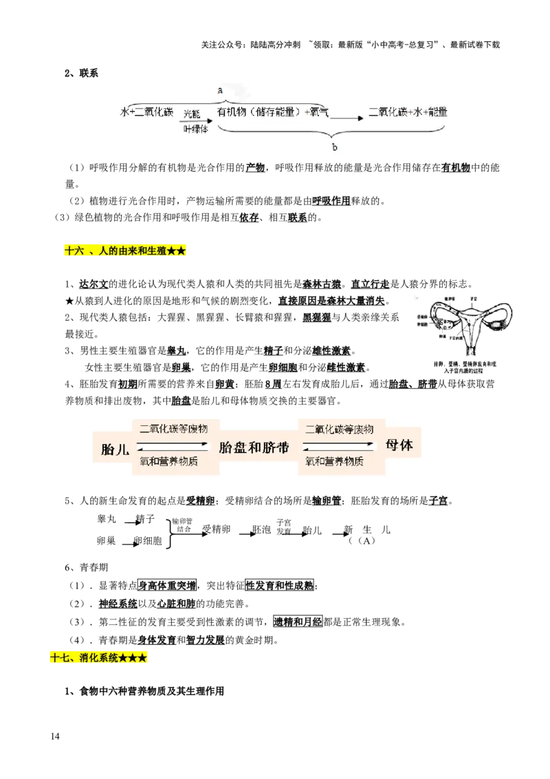 知识提升篇中考考前必背清单（29大核心考点）-2025年中考生物二轮复习（全国通用）_02中考总复习（2026版更新中）_08-生物-中考总复习_2025中考复习资料_2025中考二轮课件ppt+讲义+练习生物