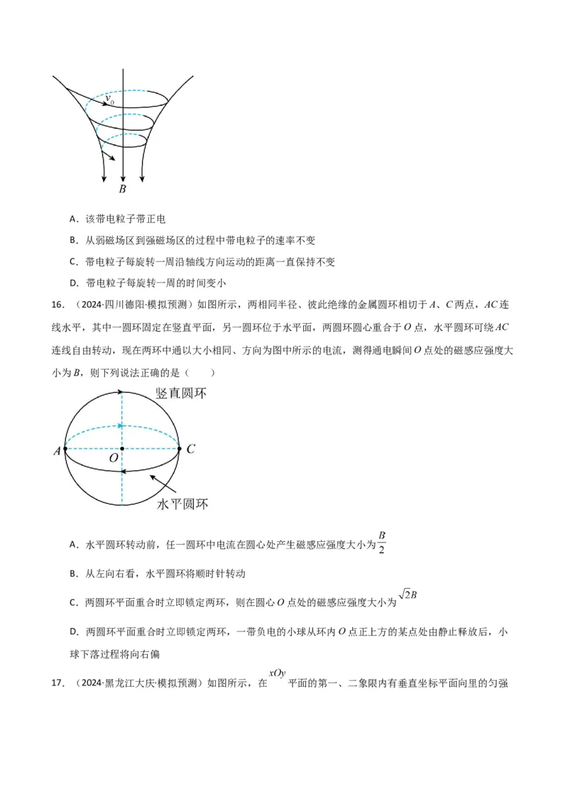考点巩固卷14磁场中基本概念和规律的理解和应用（原卷版）_4.2025物理总复习_2025年新高考资料_一轮复习_2025年高考物理一轮复习考点通关卷（新高考通用）