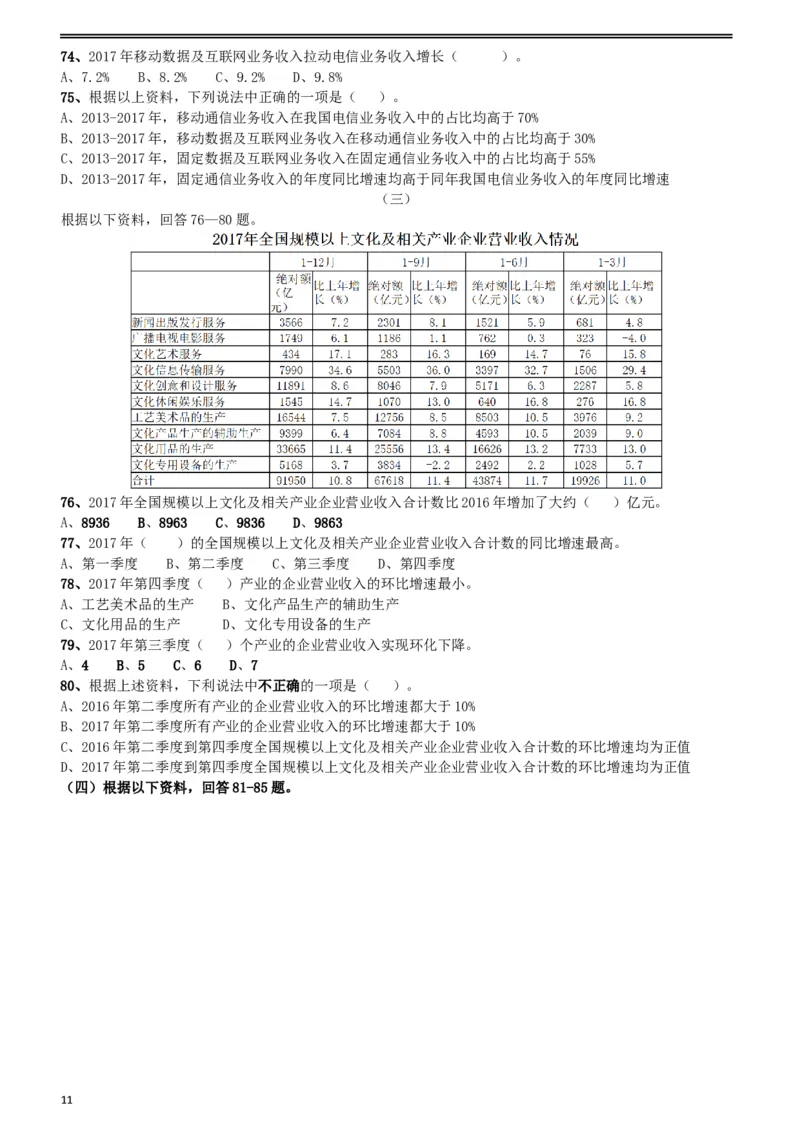 2018年421联考《行测》真题（陕西卷）_34省+国考真题_此文件夹为word版,不推荐使用_此word版为,不推荐使用_此word版为,不推荐使用_陕西公务员考试真题word版
