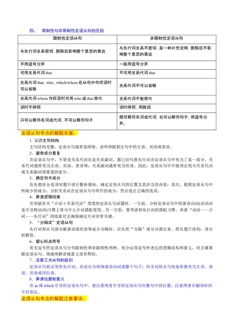 专题10定语从句（讲义）（解析版）_3.2025英语总复习_2024年新高考资料_2.2024二轮复习_2024年高考英语二轮复习讲练测（新教材新高考）_第一部分语法知识