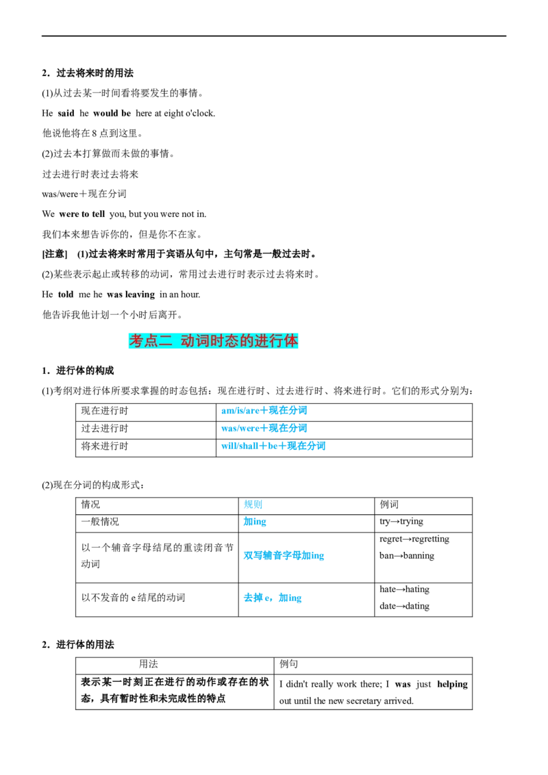 专题01谓语动词的时态--备考2023年高考二轮复习英语讲练测---讲练_3.2025英语总复习_赠品通用版（老高考）复习资料_二轮复习_2023年高考英语二轮复习讲练测（全国通用）