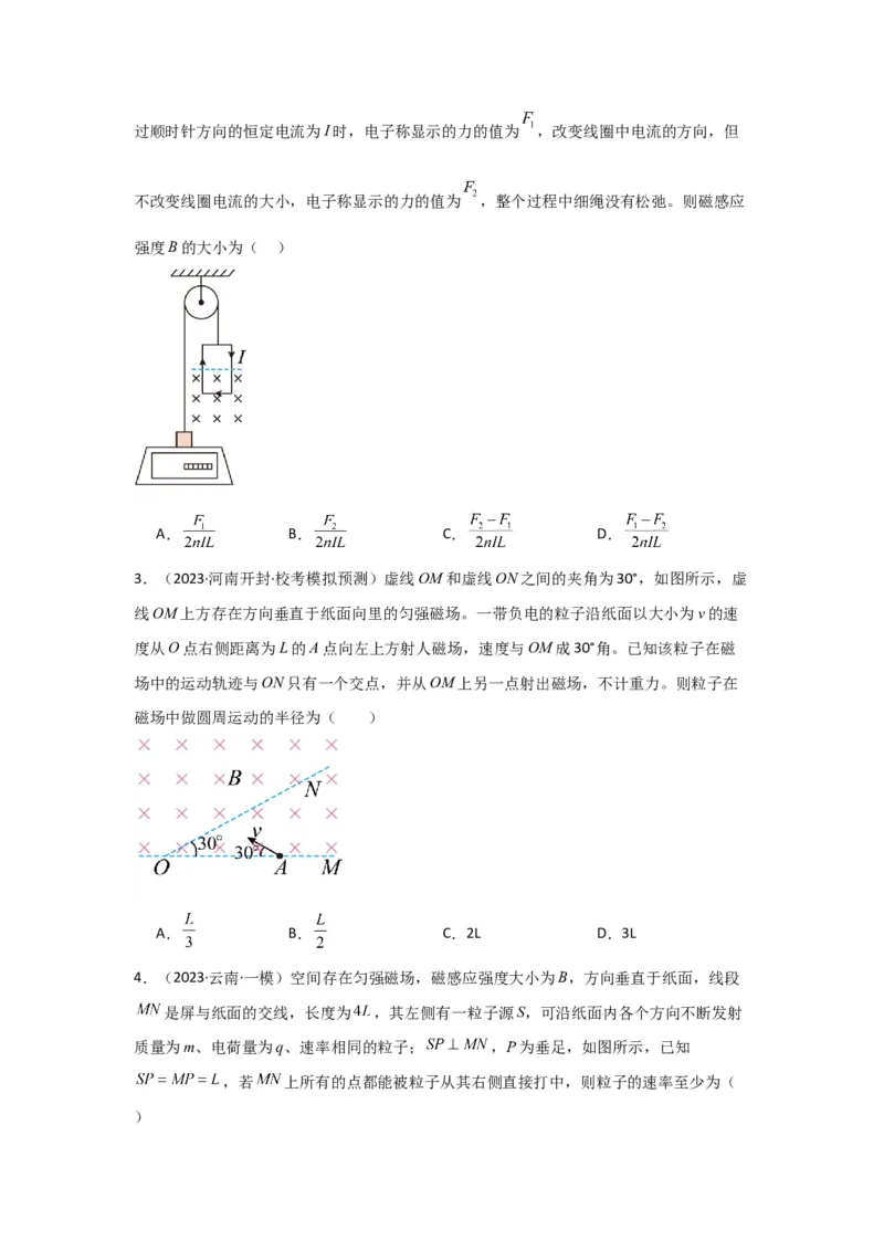 重难点10磁场（原卷版）_4.2025物理总复习_2024年新高考资料_3.2024专项复习_2024年高考物理热点&middot;重点&middot;难点专练（新高考专用）