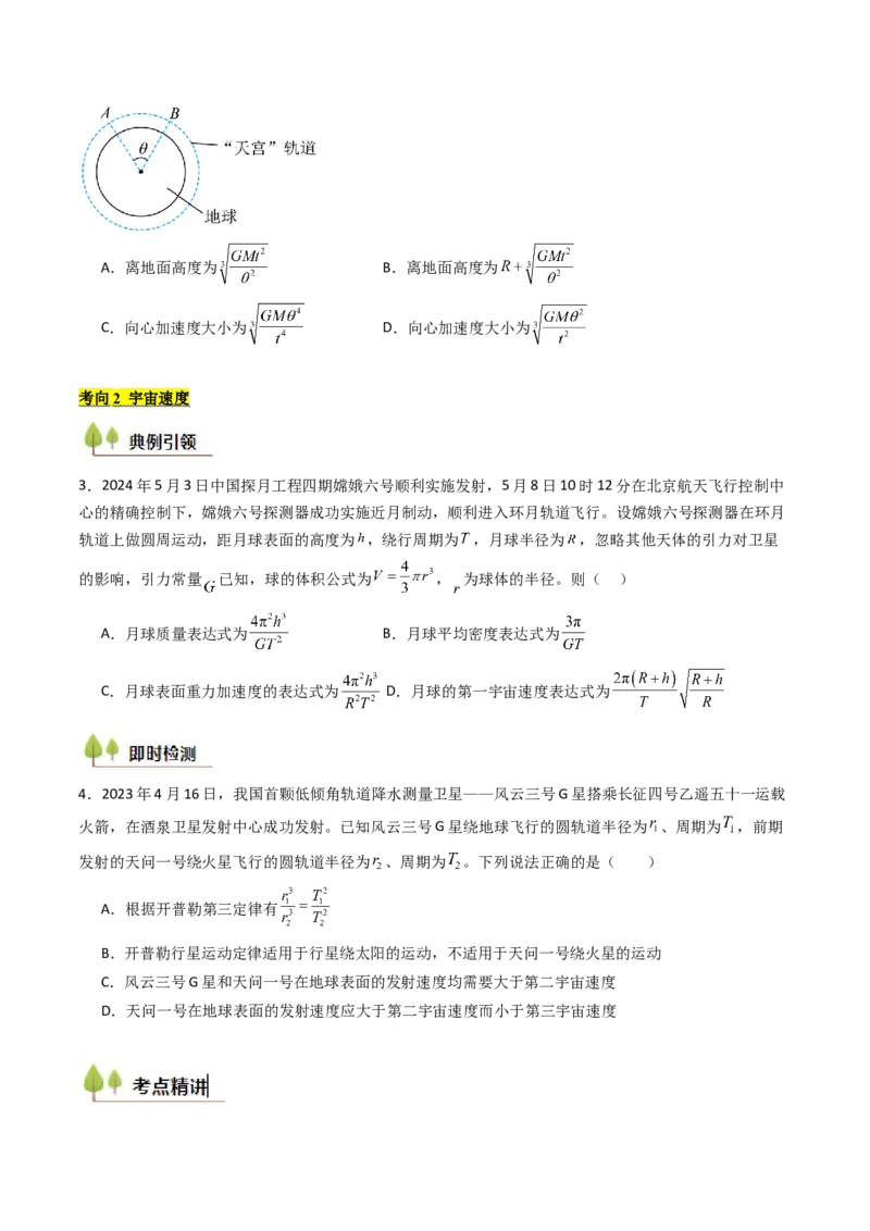 考点20人造卫星宇宙速度&nbsp;（核心考点精讲精练）（原卷版）_4.2025物理总复习_2025年新高考资料_一轮复习_备战2025年高考物理一轮复习考点帮（新高考通用）