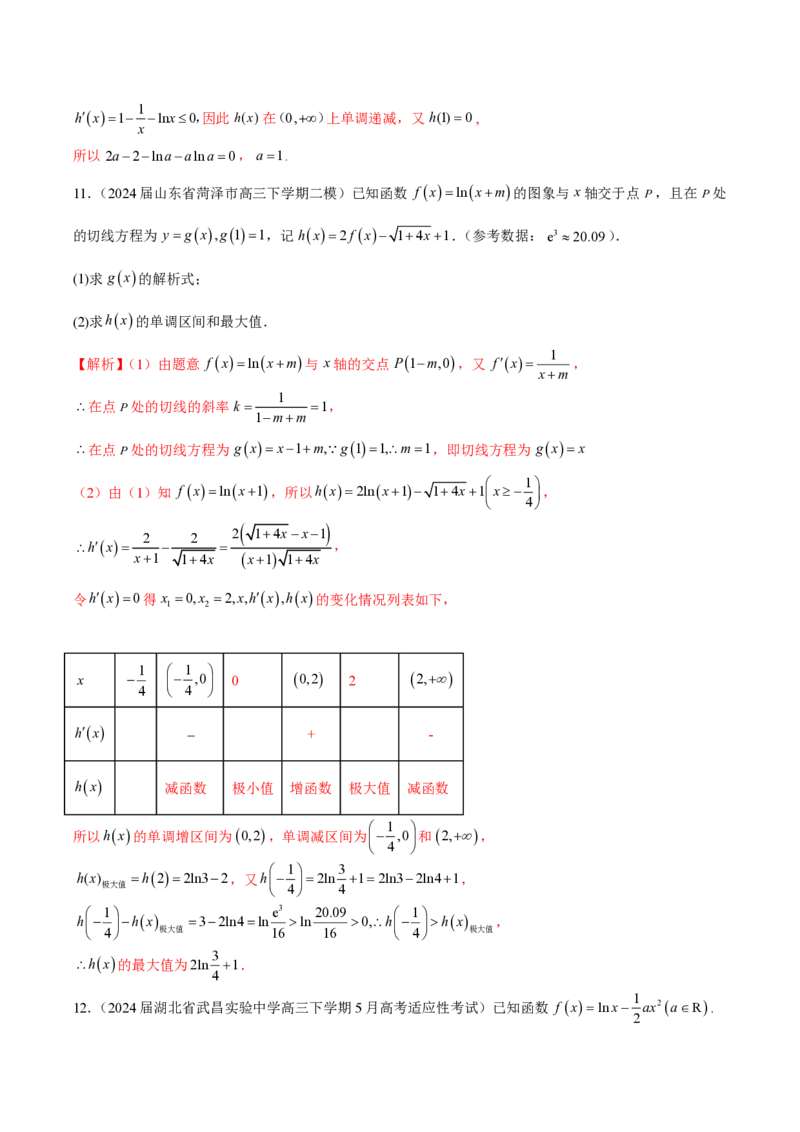 专题04用导数研究函数的最值（教师版）-2025年高考数学压轴大题必杀技系列&middot;导数_2.2025数学总复习_2025年新高考资料_二轮复习_冲刺高考2025年高考数学二轮复习之压轴大题必杀技系列