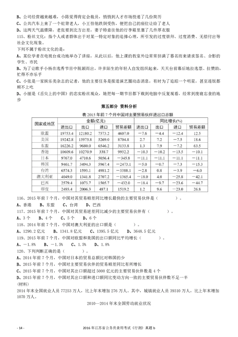 2016年0312江苏公务员考试《行测》真题（B卷）_34省+国考真题_34省考+国考pdf版推荐用这个版本_34省行测+申论真题pdf推荐用这个版本_江苏公务员考试真题pdf版_行测题目