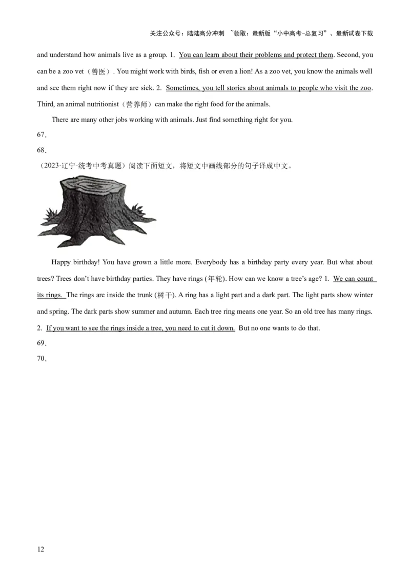 第19讲翻译（讲义）-2024年中考英语一轮复习讲练测（全国通用）（原卷版）_02中考总复习（2026版更新中）_03-英语-中考总复习_2024年中考复习资料_一轮复习_配套讲义（原卷版+解析版）