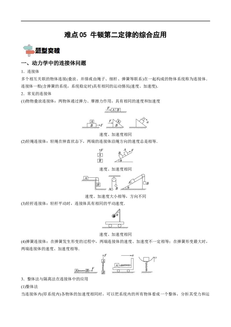 难点05牛顿第二定律的综合应用&mdash;&mdash;全攻略备战2023年高考物理一轮重难点复习（解析版）_4.2025物理总复习_2023年新高复习资料_一轮复习_全攻略备战2023年高考物理一轮重难点复习