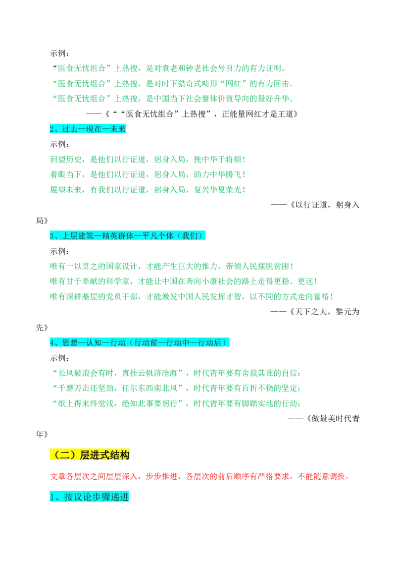 专题02：议论文的结构、分论点设置方法（解析版）-上好课2025年高考语文一轮复习知识清单_1.2025语文总复习_2025年新高考资料_一轮复习_2025年高考语文一轮复习知识清单_第十章作文