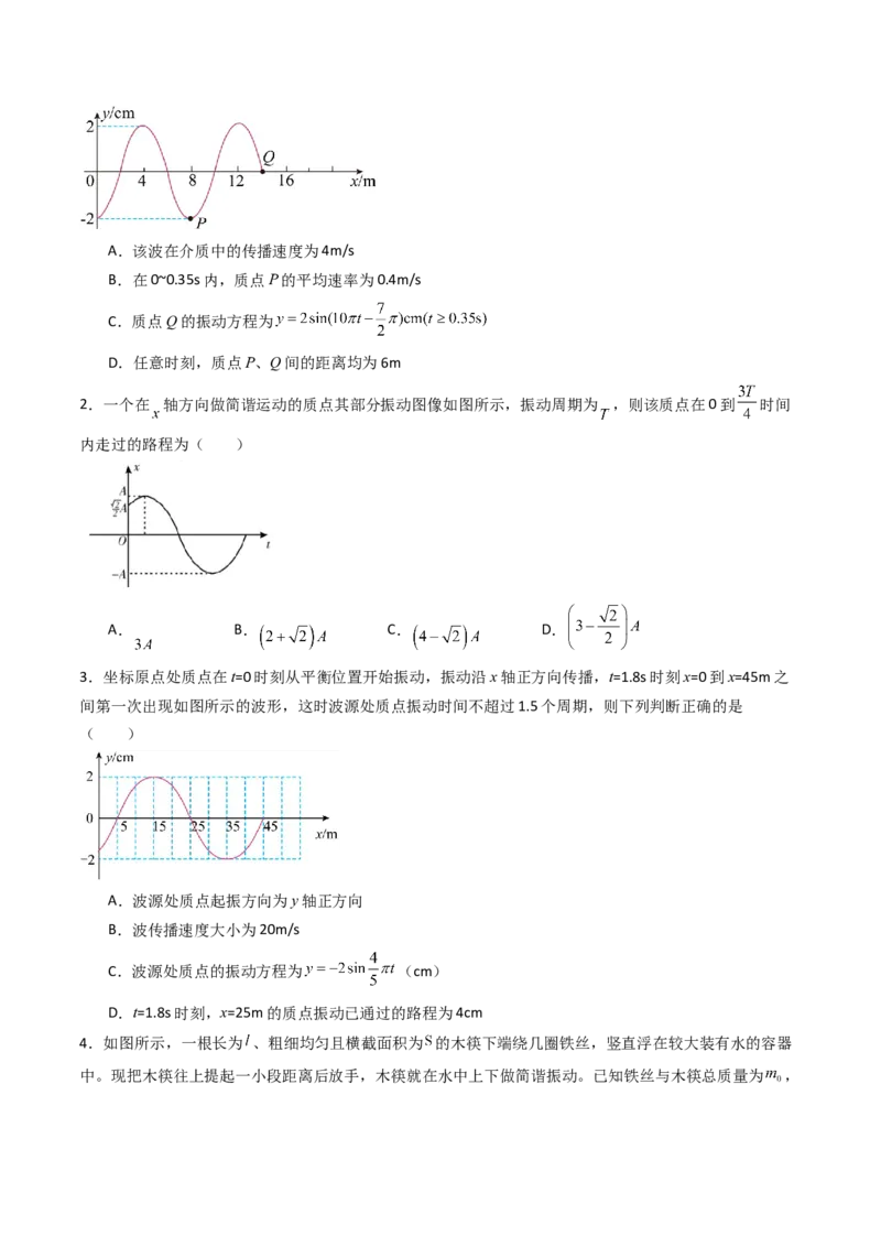 考点29机械振动（核心考点精讲精练）（原卷版）_4.2025物理总复习_2025年新高考资料_一轮复习_备战2025年高考物理一轮复习考点帮（新高考通用）