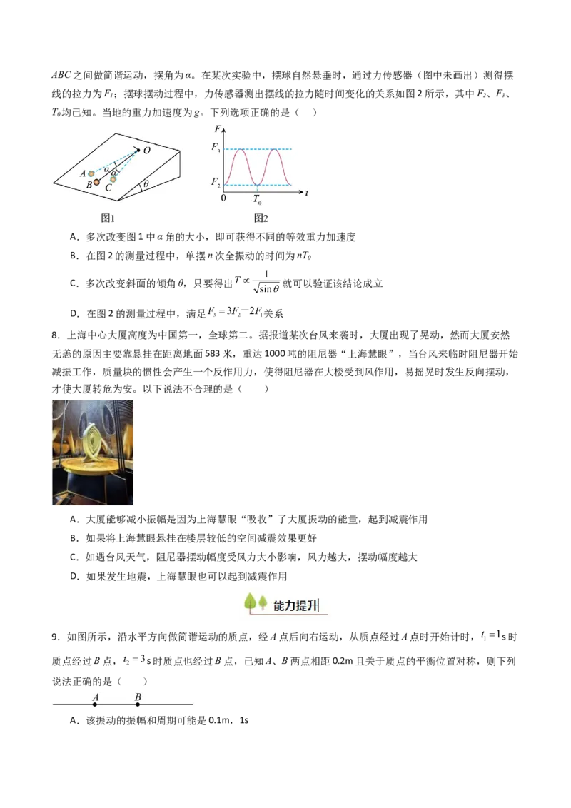 考点29机械振动（核心考点精讲精练）（原卷版）_4.2025物理总复习_2025年新高考资料_一轮复习_备战2025年高考物理一轮复习考点帮（新高考通用）