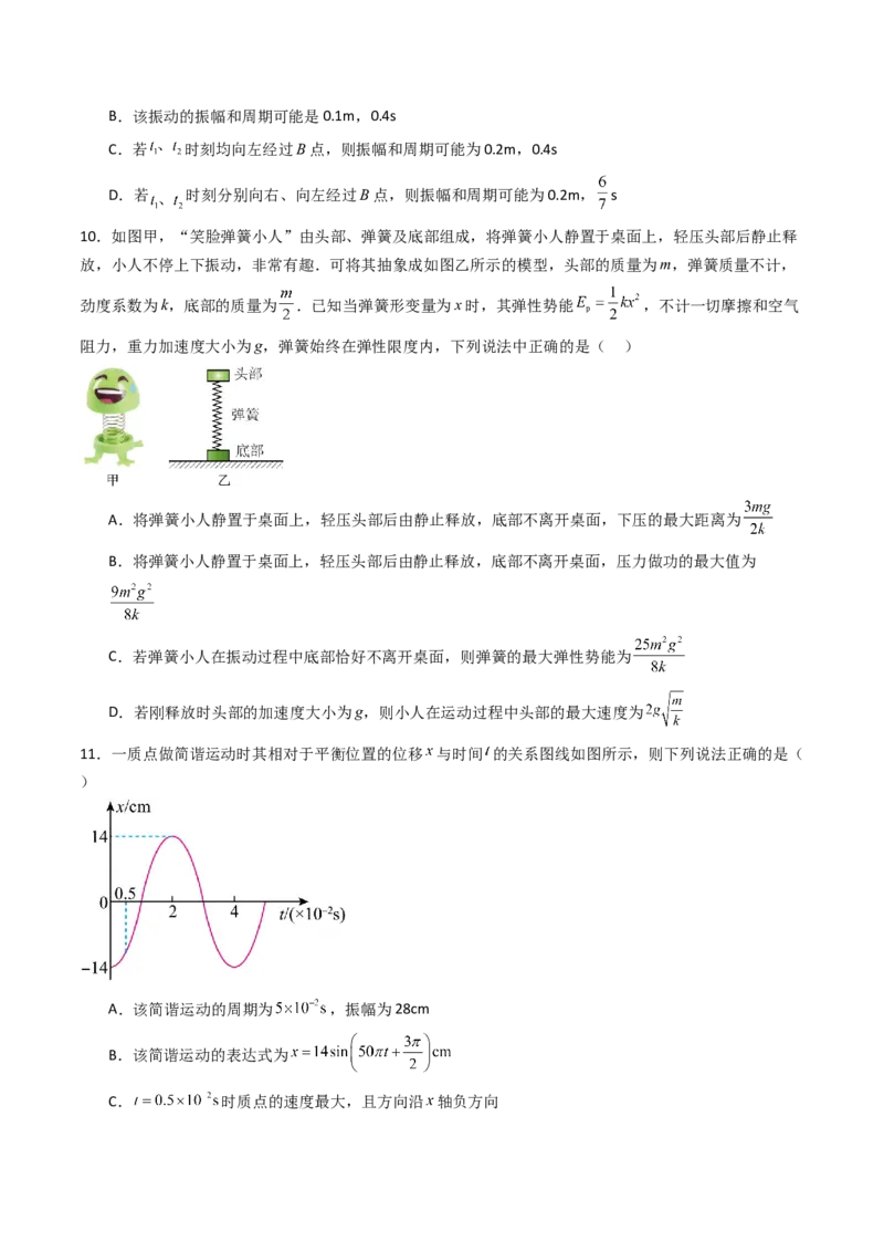 考点29机械振动（核心考点精讲精练）（原卷版）_4.2025物理总复习_2025年新高考资料_一轮复习_备战2025年高考物理一轮复习考点帮（新高考通用）