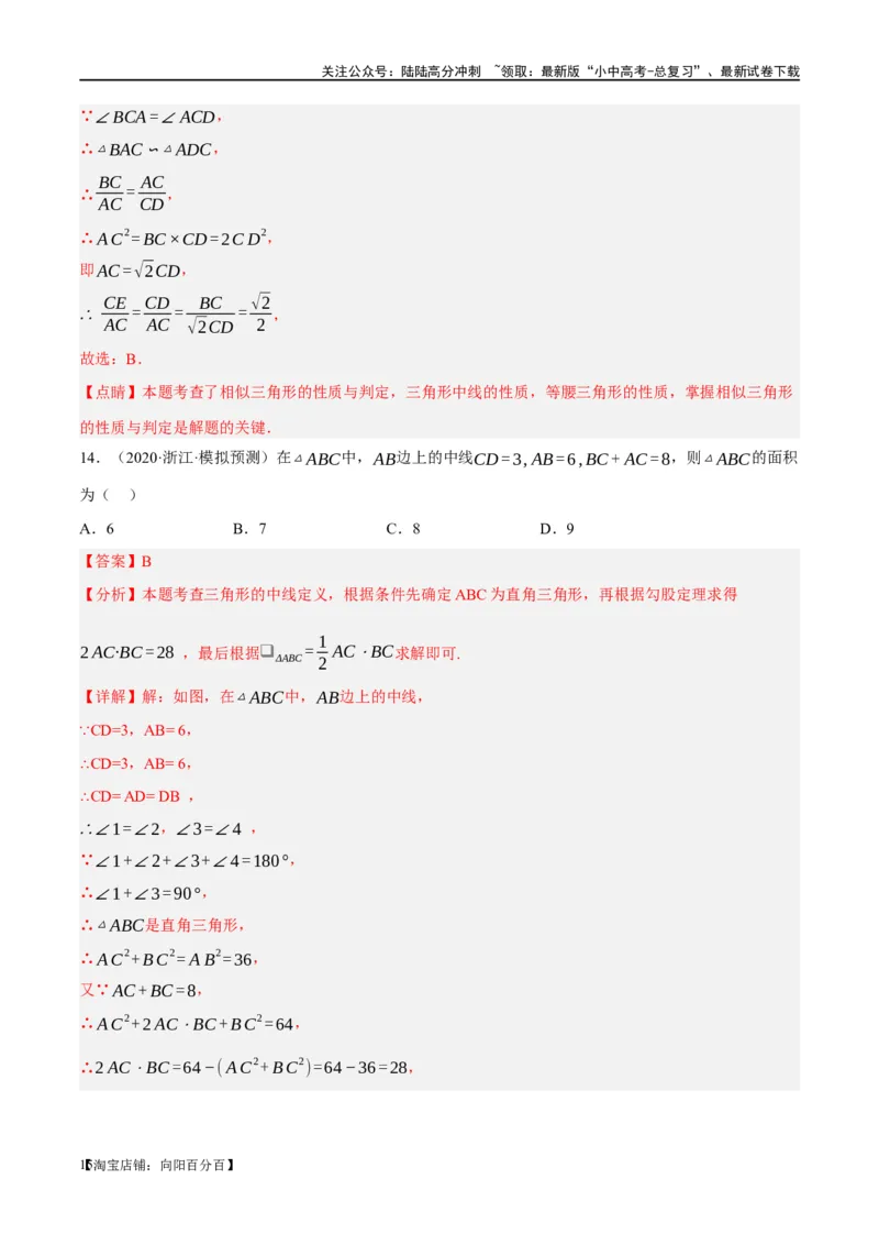 第16讲三角形的概念及性质（练习）（解析版）_02中考总复习（2026版更新中）_02-数学-中考总复习_2024年中考复习资料_一轮复习资料_配套练习（原卷版+解析版）_教师版（含答案解析）