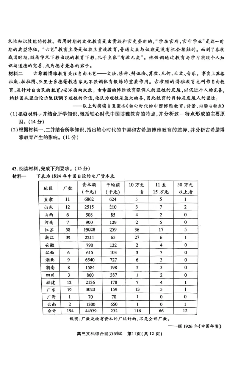 2023届安徽省鼎尖名校联盟1月联考文科综合含答案_9.2025地理总复习_地理高考模拟题_老高考_2023年