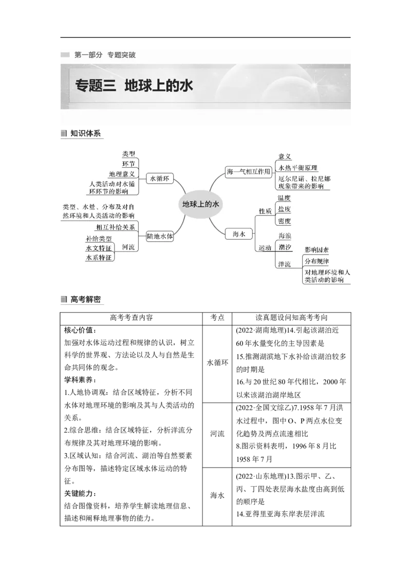 2023年高考地理二轮复习（新高考版）第1部分专题突破专题3考点1　水循环_9.2025地理总复习_2023年新高考复习资料_二轮复习_2023年高考地理二轮复习讲义+课件（新高考版）