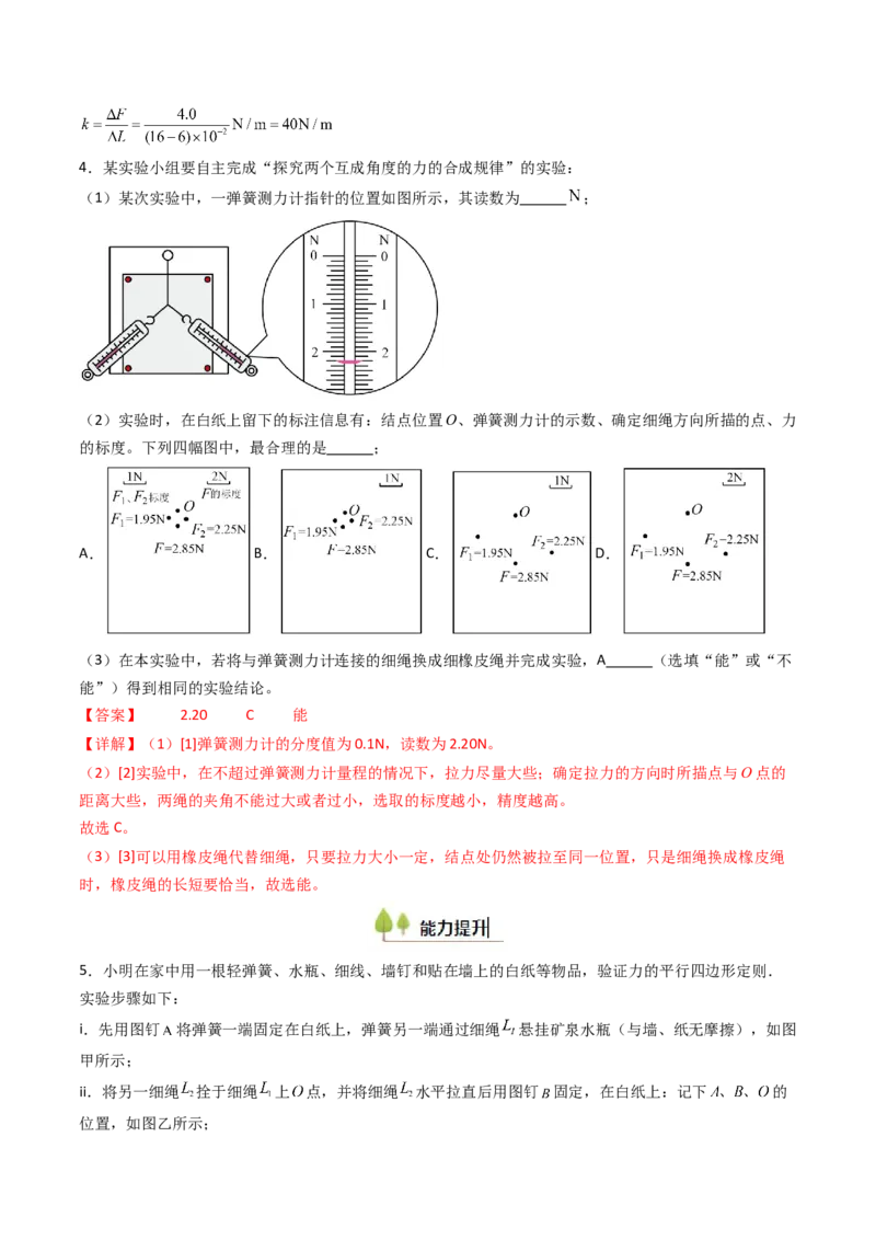 考点10探究两个互成角度的力的合成规律（核心考点精讲精练）（解析版）_4.2025物理总复习_2025年新高考资料_一轮复习_备战2025年高考物理一轮复习考点帮（新高考通用）