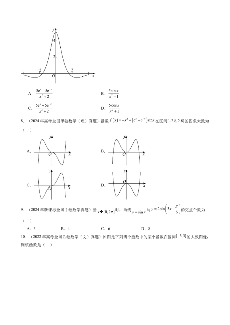 专题02函数的概念与基本初等函数Ⅰ（八大考点）（原卷版）_2.2025数学总复习_2025年新高考资料_专项复习_三年（2022-2024）高考数学真题分类汇编（全国通用）（完结）