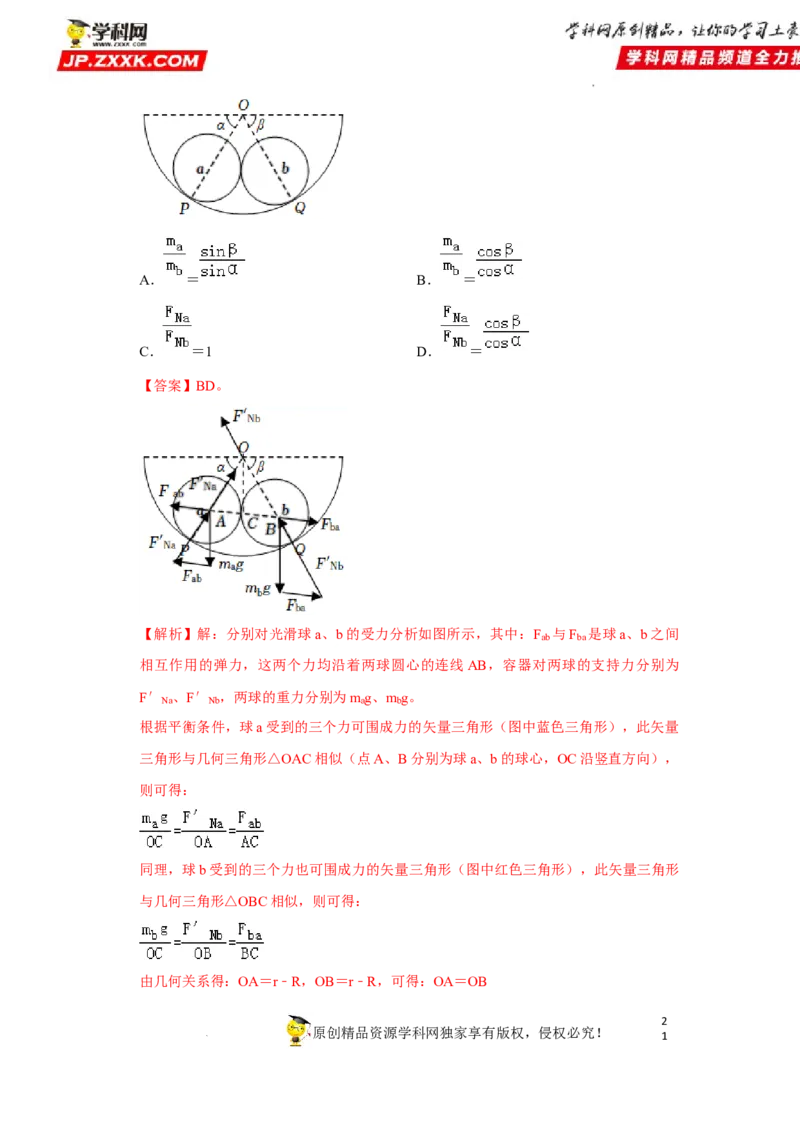 考向04受力分析共点力平衡-备战2023年高考物理一轮复习考点微专题（全国通用）（解析版）_4.2025物理总复习_赠品通用版（老高考）复习资料_一轮复习