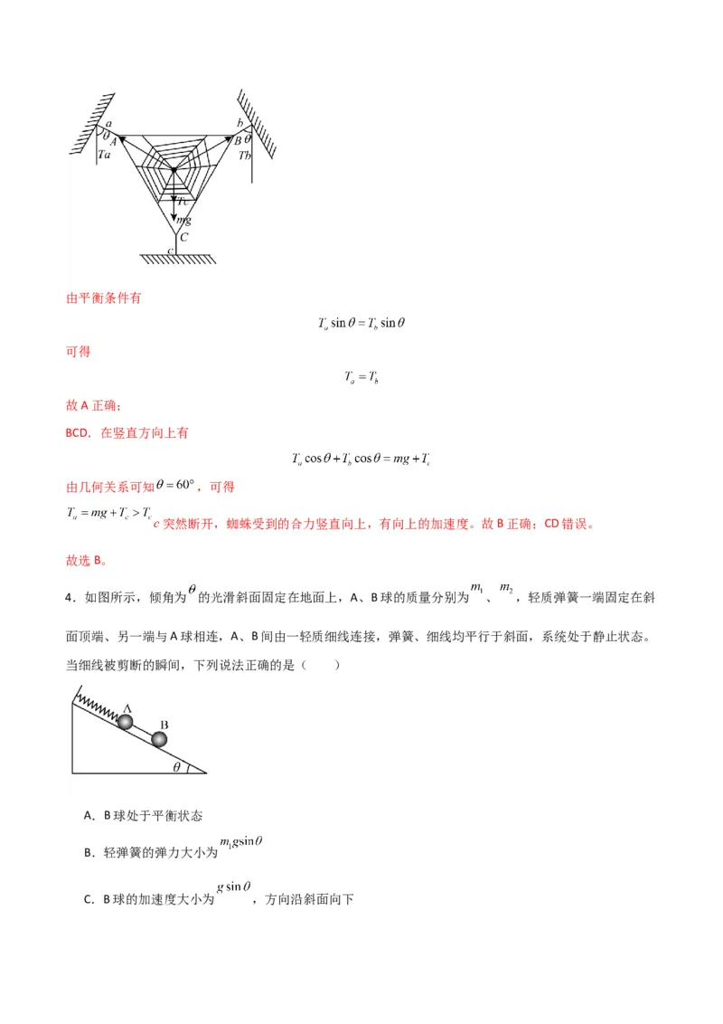 考点巩固卷04牛顿第二定律的综合应用分析（解析版）_4.2025物理总复习_2025年新高考资料_一轮复习_2025年高考物理一轮复习考点通关卷（新高考通用）