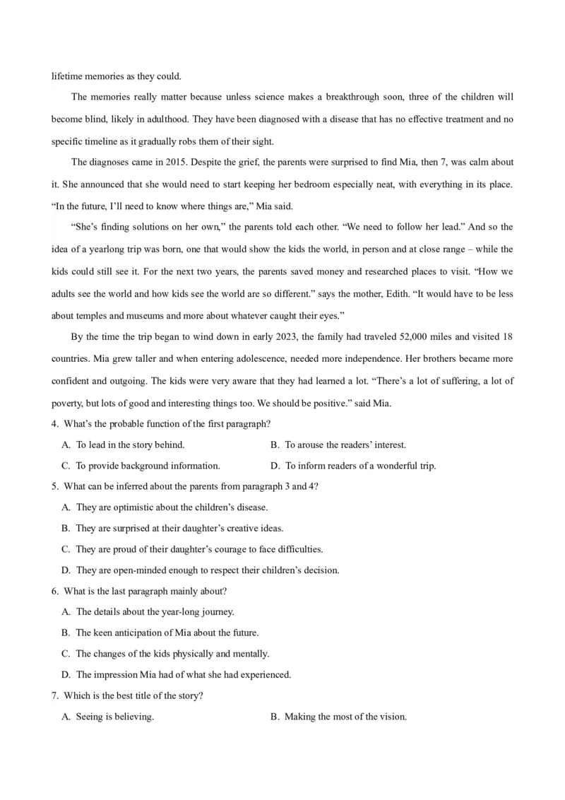 专题09阅读理解之主旨大意题-2024年高考英语二轮热点题型归纳与变式演练（新高考通用）（原卷版）_3.2025英语总复习_2024年新高考资料_2.2024二轮复习