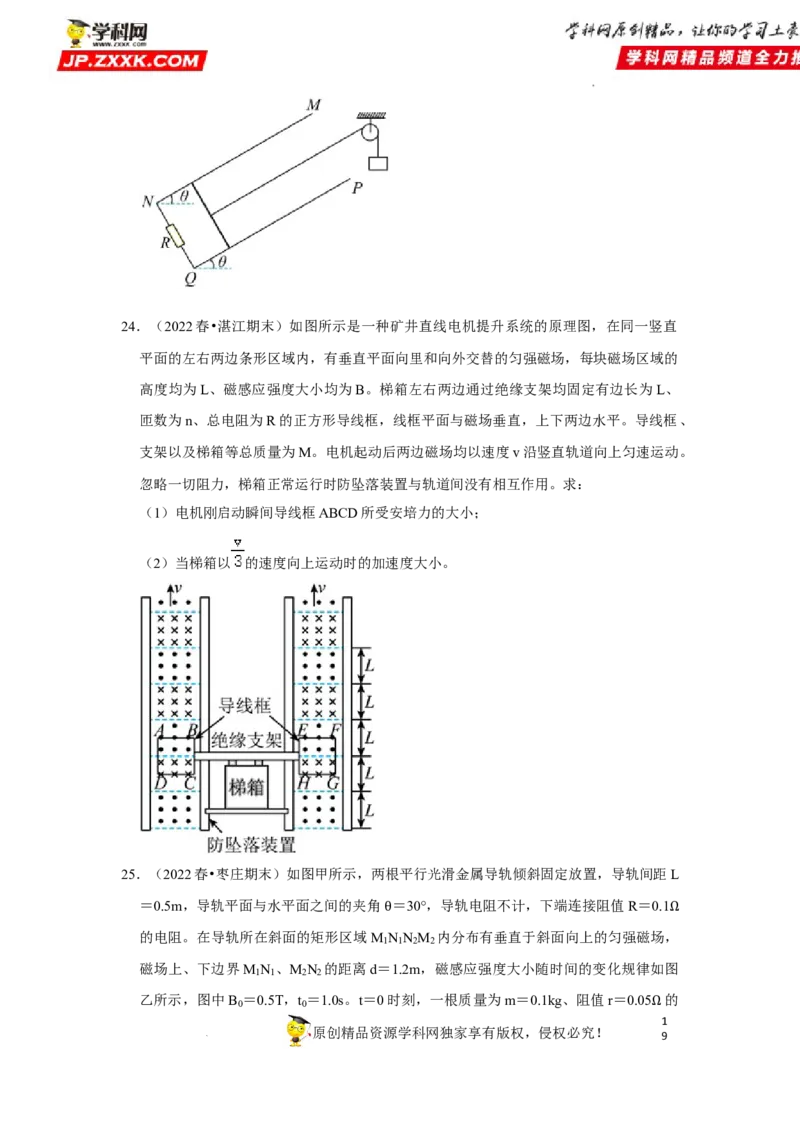 考向20电磁感应动力学问题-备战2023年高考物理一轮复习考点微专题（全国通用）（原卷版）_4.2025物理总复习_赠品通用版（老高考）复习资料_一轮复习