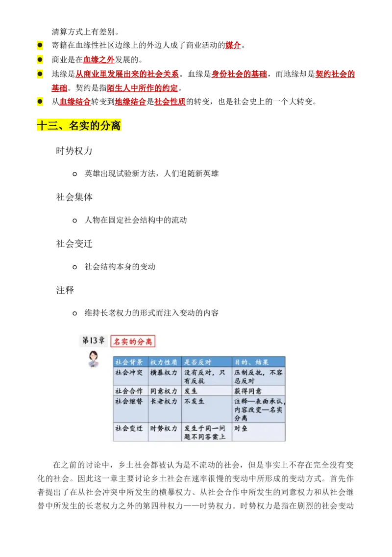 专题01：《乡土中国》知识梳理（原卷版）-上好课2025年高考语文一轮复习知识清单_1.2025语文总复习_2025年新高考资料_一轮复习_2025年高考语文一轮复习知识清单_第十一章整本书阅读
